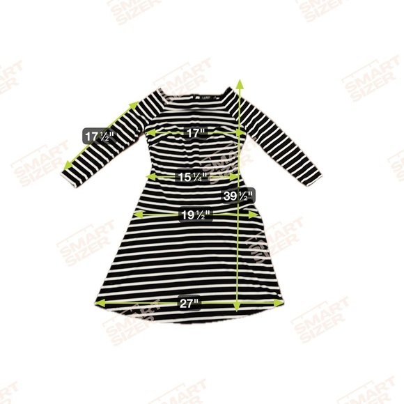 Lauren Ralph Lauren Women's Black White Striped Pleated Drop-Waist Dress Size 6 - Picture 8 of 12